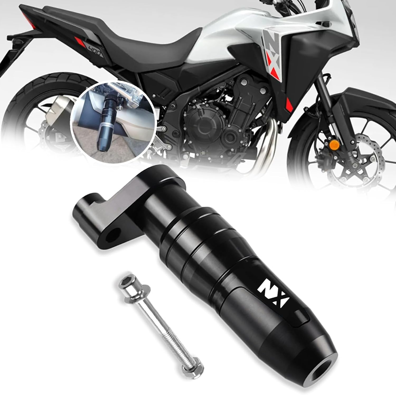 for NX400 NX500 2025 muffler protector exhaust slider frame protector anti-collision pad anti-fall protection pad 2023-2025 motorcycle accessories (Black)