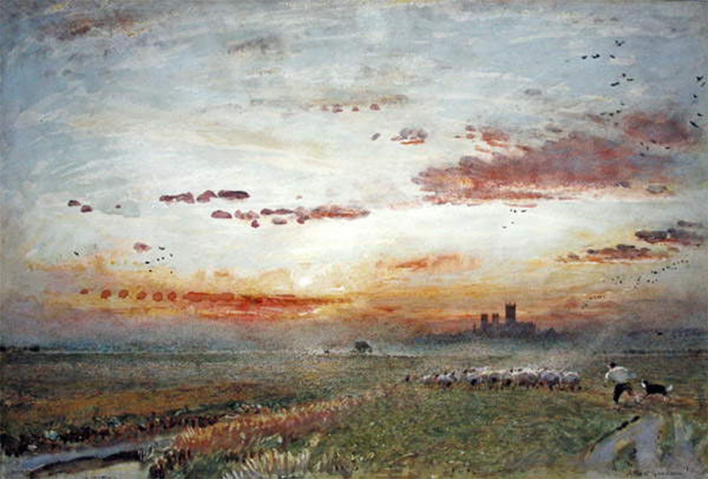 ARTXLXXBN Famous Prints Artwork Pictures Poster Painting Art by Albert Goodwin Artwork Landscape Pictures for Home Decor 60x90cm