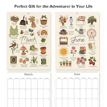 2025 Bucket List Calendar, 2025 Calendar, 9 * 12 inch 12