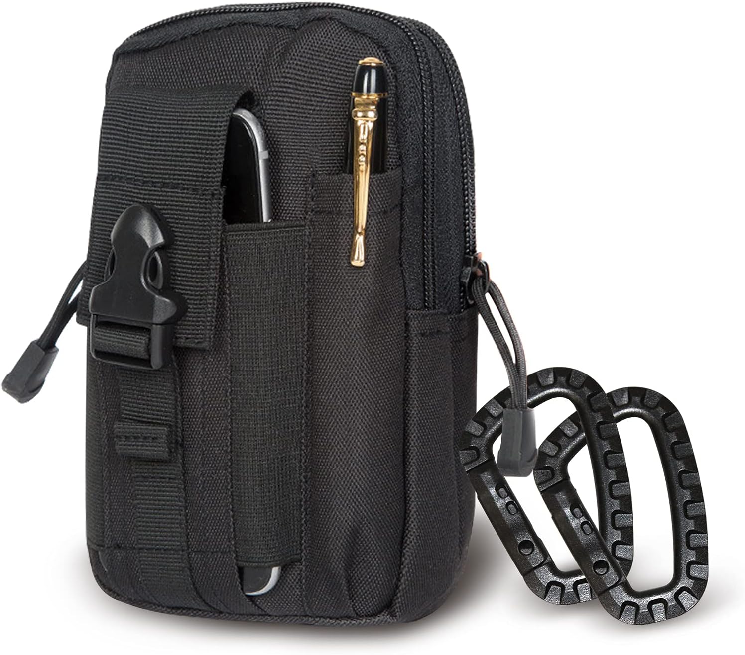 Tactical Moll Pouch Multipurpose Crossbody Bag Waistpack, Compact Gadget Pouch with Cell Phone Holster Holder (Black) : Sports & Outdoors