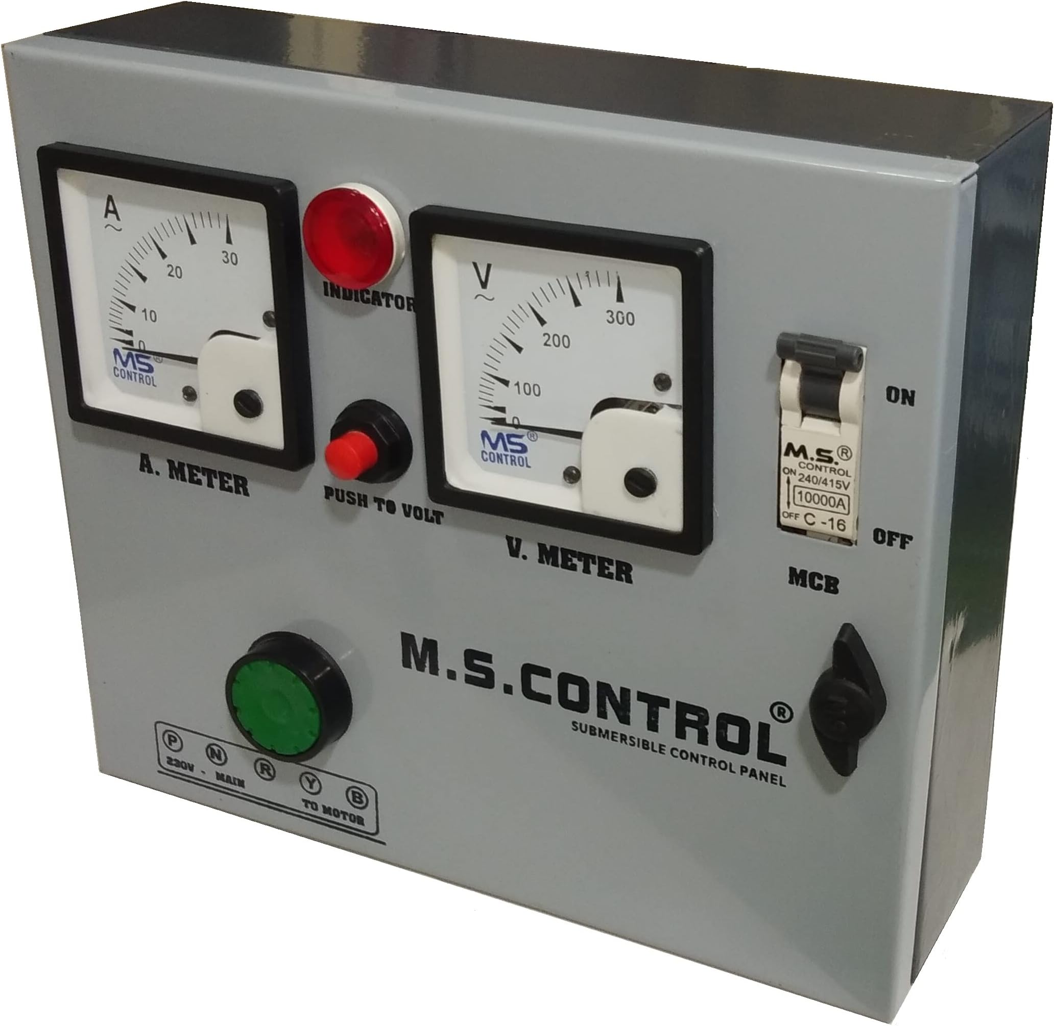 MS CONTROL 1.5 HP Control Panel for Single Phase Submersible Open-well Motor Pump (Multicolour)