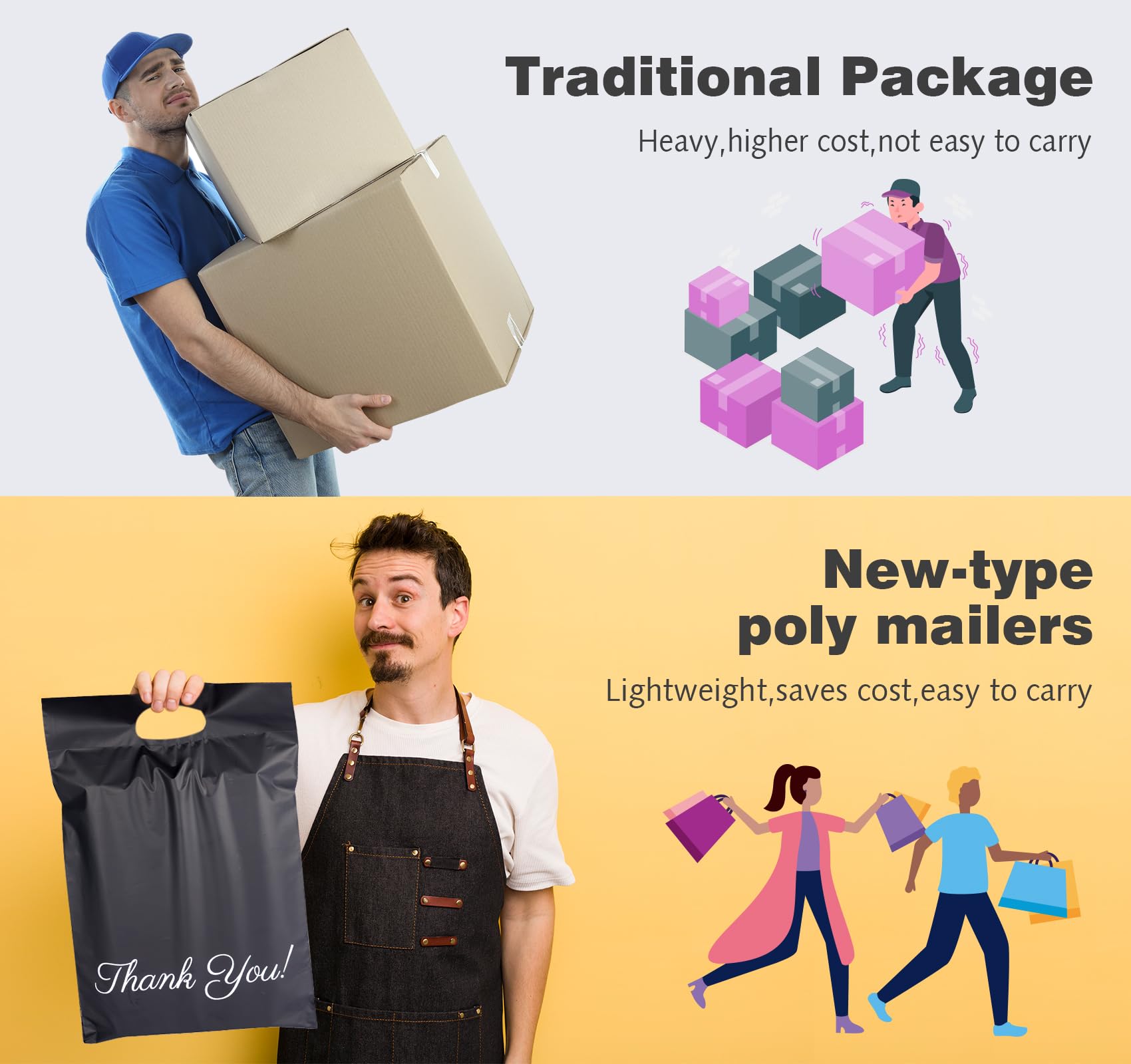 Buste Per Spedizioni 40x30 Cm - Confezione Da 50, Opache Con Manico, Per Vestiti, Scarpe E Libri - Foto 5