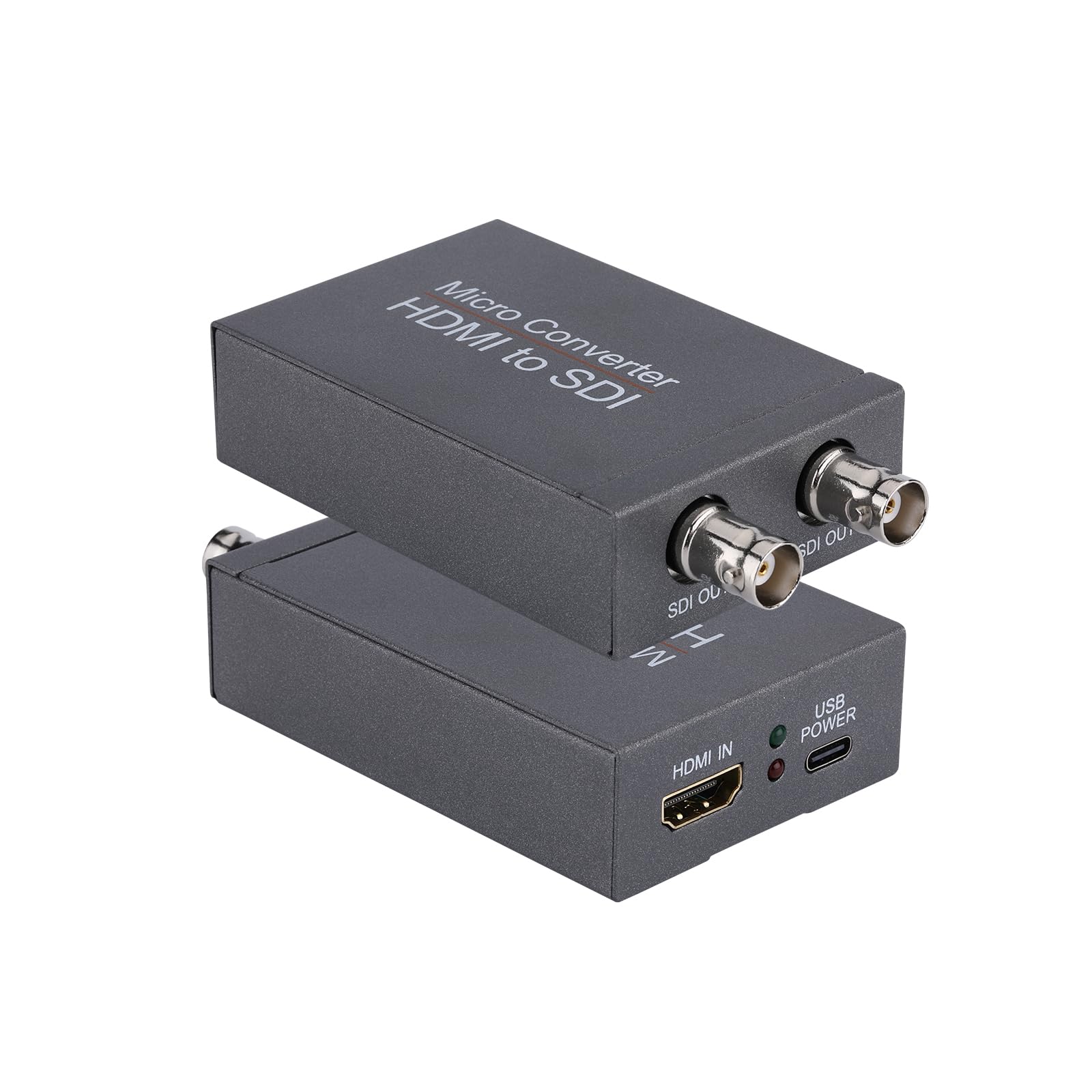 HDMI to SDI, HDMI to 3G-SDI/HD-SDI Converter, 2 Way SDI Output with Power Supply Adapter, Audio Embedder Support HDMI 1.3, 1080P, Auto Format Detection Extender for Camera CCTV