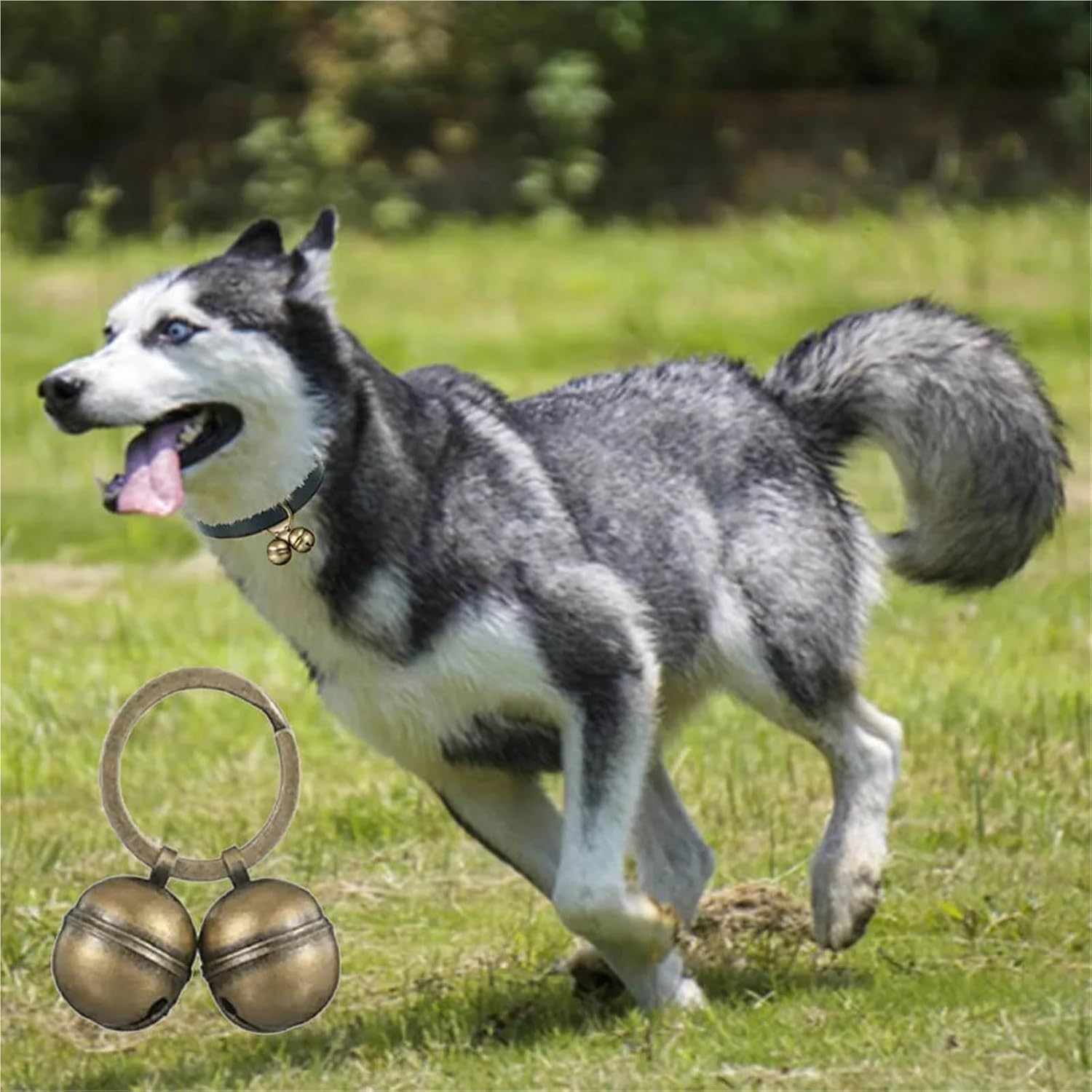 Dog Collar Bells 3pcs Loud Copper Pet Bell Collar Accessory Adjustable Attachment with Melodious Jingle Sound for Dog Cat(B)