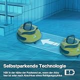 POOLPURE Robot de Piscine 2026 - Temps de Nettoyage de 100 Minutes - Double Moteur - Voyants LED - Fonction de stationnement Automatique - Étanchéité IPX8 - Aspirateur de Piscine sans Fil - Jaune - 4