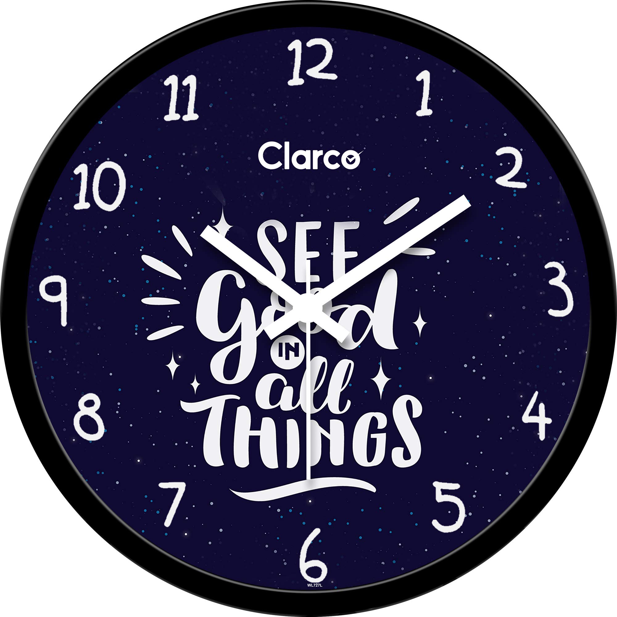 Clarco Quotes Theme Analogue Round Plastic Wall Clock with Glass for Home/Living Room/Bedroom/Kitchen/Office (12 x 12 Inch / 30 x 30 cm)(WL_727L)