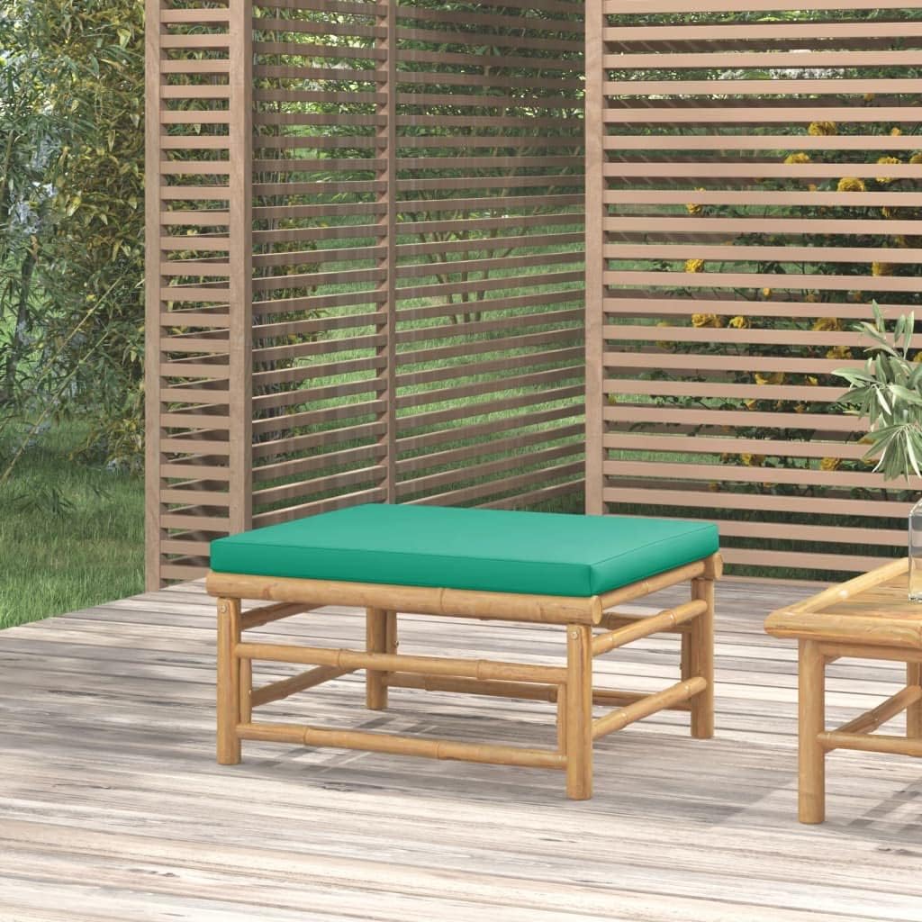 Patio Footstool Balcony Furniture,Patio loveseat,Small Patio Furniture,Patio daybed,with Taupe Cushion Bamboo