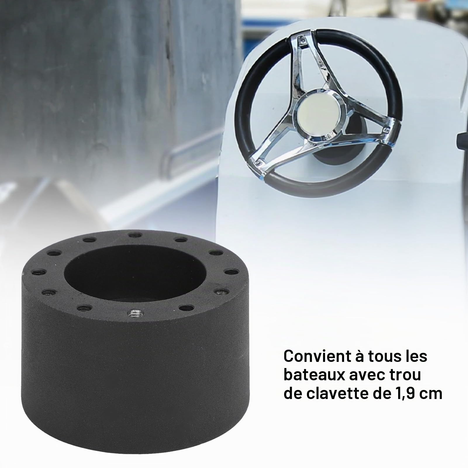 Adaptateur de Moyeu de Bateau Marin, Adaptateur de Moyeu de Volant de Bateau à 6 Trous pour Grant, Arbre de Clavette Conique de 3/4 Pouces, Adaptateur de Moyeu Marin pour