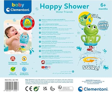 Clementoni - İlk Arkadaşlarım Banyo Oyuncağı, 6-36 Ay, Plastik, 26.3 x 8.7 x 22 cm