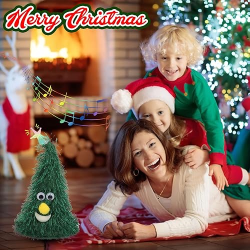 Miniatura 6 de Hopearl Árbol de Navidad que canta bailando, estrella centelleante, Rockin, juguete animado interactivo eléctrico de peluche, regalo para niños