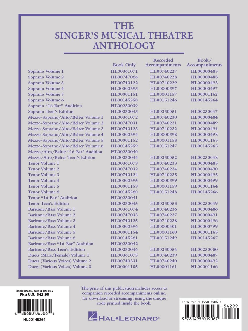The Singer's Musical Theatre Anthology - Volume 6: Soprano, Book/Online Audio      Paperback – January 1, 2016