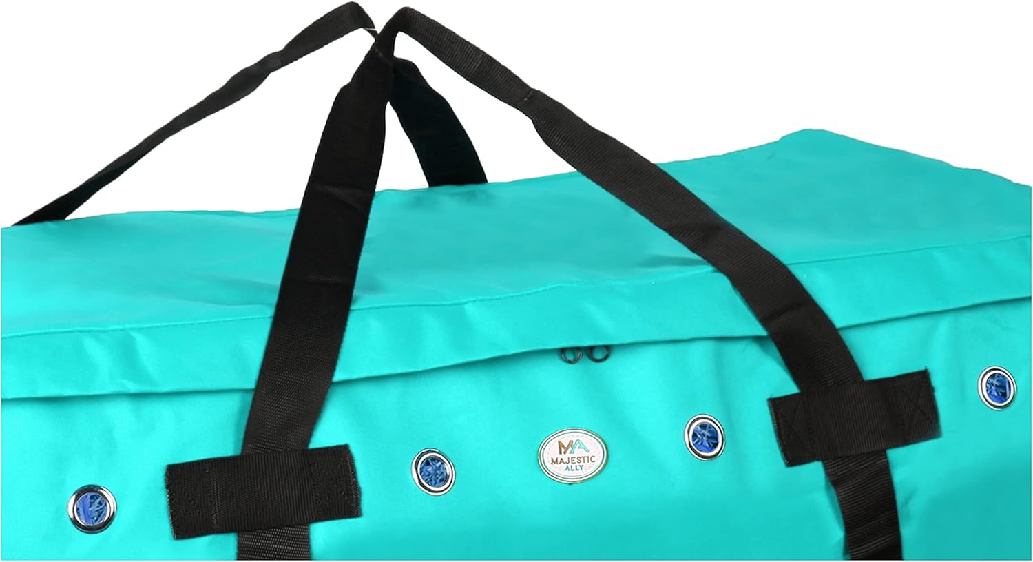 Majestic Ally 1200 D Nylon Fabric Large 44” x 20” x 16” and Extra Large 52" x 27" x21" Heavy-Duty Hay Bale Storage Bag (Turquoise, Large)