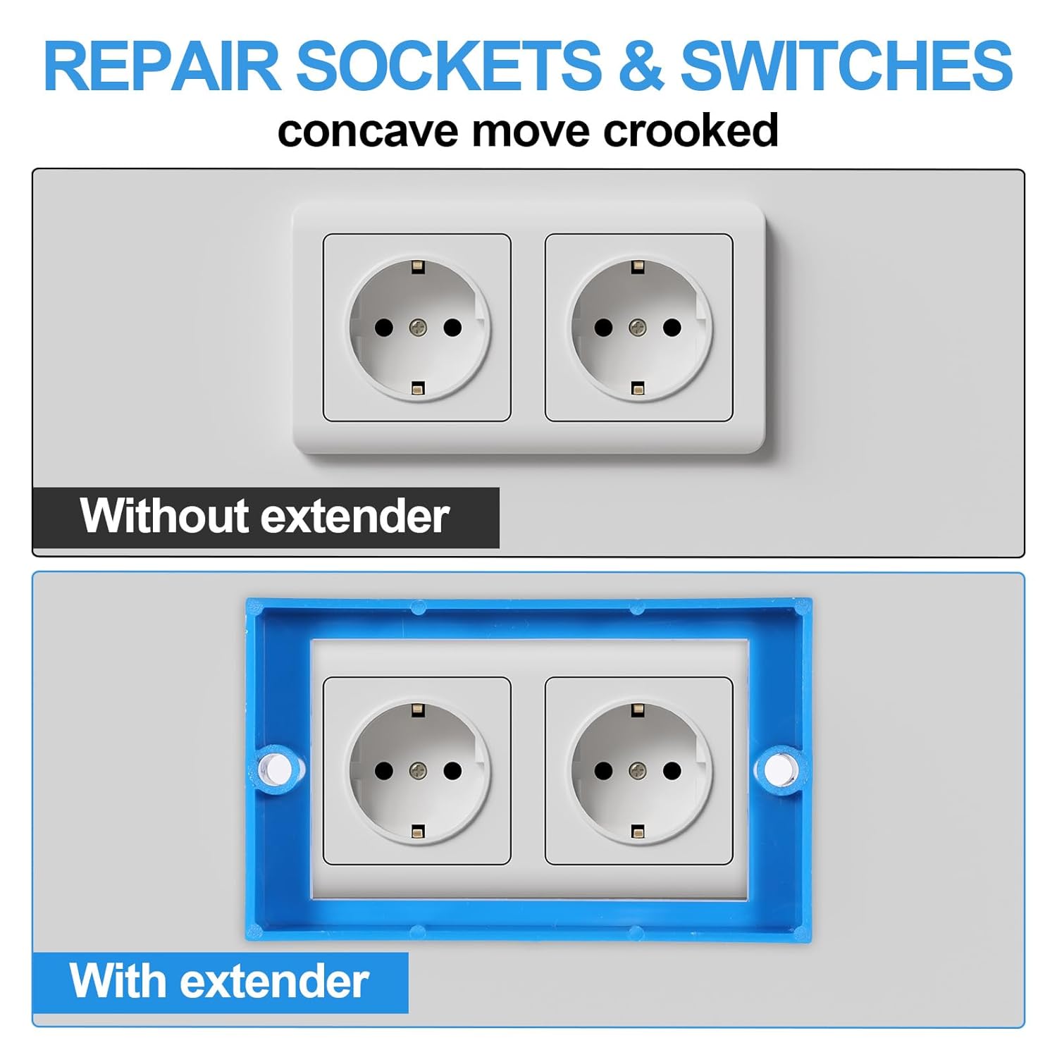 Giantree 3 Pcs 1/2" Single-Gang Outlet Extenders with 6 Screws, Outlet Accessories for Distribution Box Extenders, Terminal Box Extension Accessories for Power Outlets Switches, for Distribution Boxes