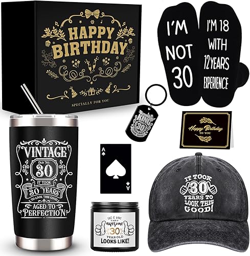 30th Birthday Gift Set for Men - 20 Oz Tumbler - 30th Birthday Gifts For Dad