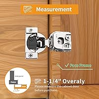 Vista 7 de Chibery: paquete de 10 bisagras de cierre suave de 1-1/4" con superposición 4D para puerta de marco frontal, control de velocidad de cierre