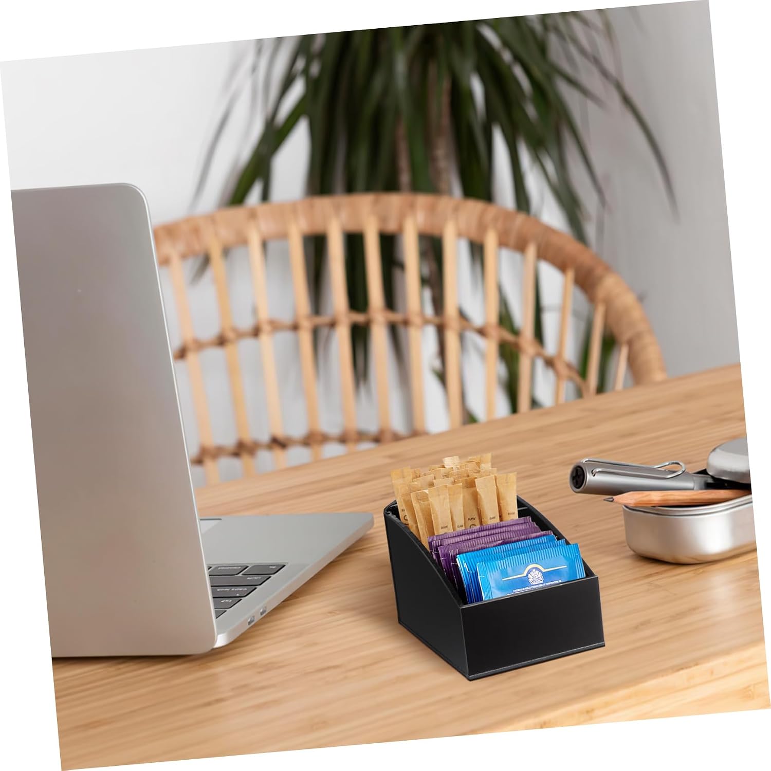 Crylic Sugar Packet Holder for Coffee Station Tea and Sugar Organizer Box Countertop Storage