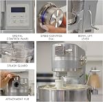 Kenmore Elite 600W Bowl Lift Stand Mixer - Digital 10 Speed Mixing, Electric, Countertop, Heavy Duty, Kitchen Appliance, 5 & 6 Qt Stainless Steel Bowls With Flat Beater, Whisk, Dough Hook Attachments