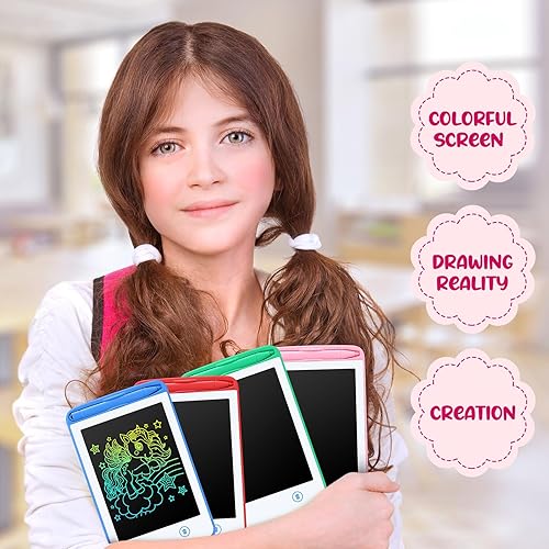 Miniatura 4 de Zhehao 8 tabletas de escritura LCD de 6.5 pulgadas, tablero de dibujo colorido educativo para niños de 3 a 6 años, regalos de oficina (verde, rosa,
