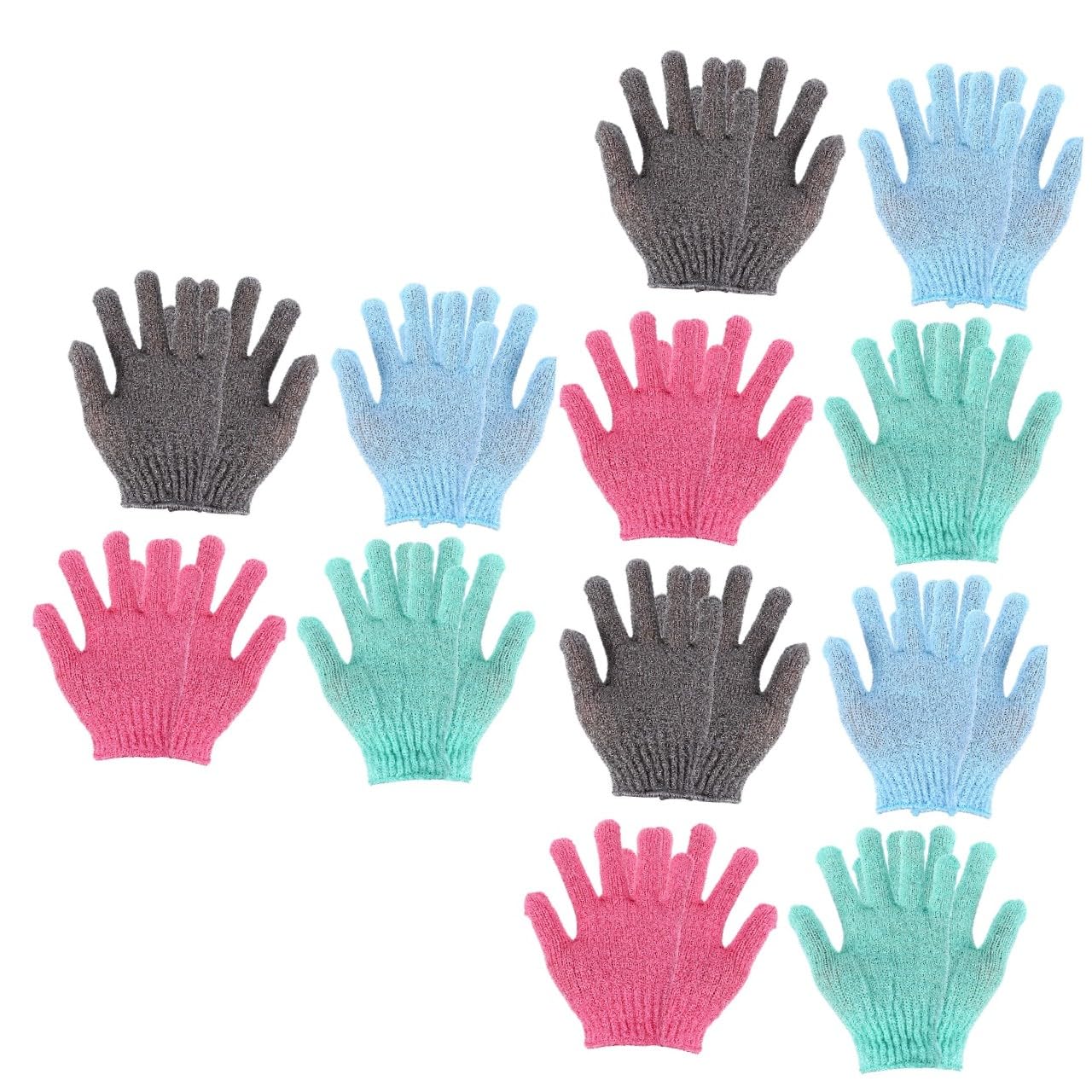 FOMIYES 12paare Peelinghandschuhe Für Körperreinigung Effektive Entfernung Abgestorbener Hautzellen Für Dusche Und Spa Farben