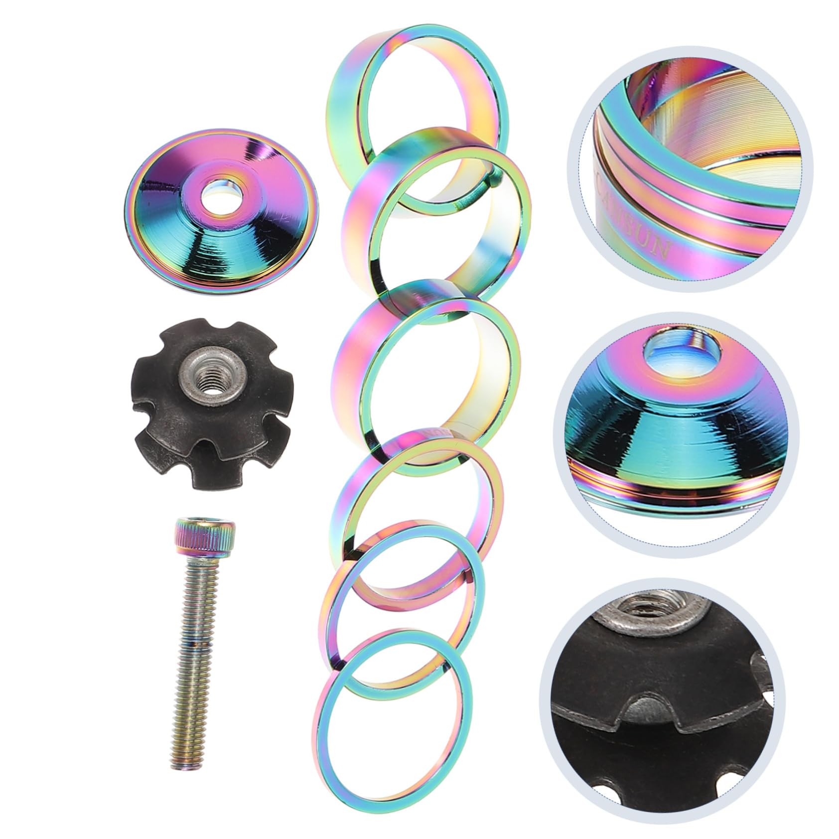 Sosoport Juntas de Horquilla de Bicicleta Junta de Bicicleta roscado Bike espaciadores de Auriculares para Bicicleta espaciadores de Auriculares de Bicicleta aleación de Aluminio