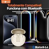 INAVA Fone de Ouvido Bluetooth,Bateria 30H,Drivers Duplos, 6 Microfones Chamadas Nitidas AI, Som Hi-Res,Fones de Ouvido para iPhone e Android (Rosa) — imagem 5
