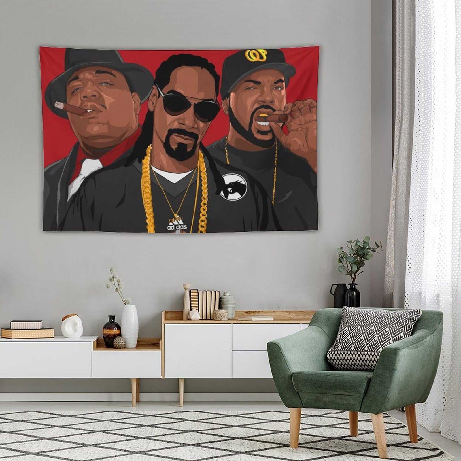 Poster da parete, motivo: cantante rap, hip-hop, tutte le stelle, 152,4 x 228,6 cm