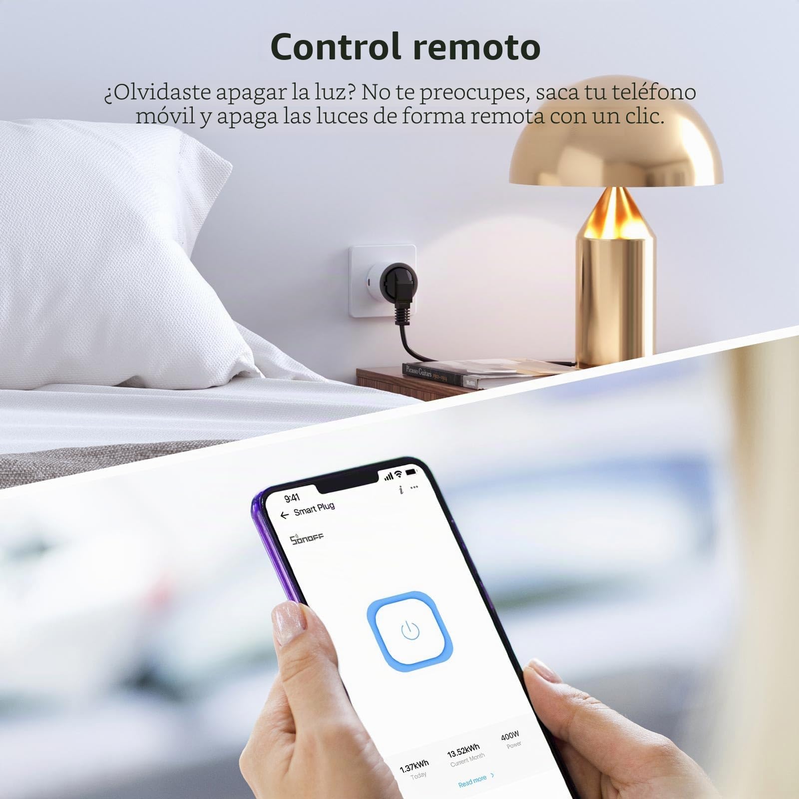 SONOFF S60TPF Enchufe Inteligente Wi-Fi (con Monitoreo Energético), Programar el Encendido/Apagado, Ahorro Energía, Compatible con Alexa y Google Home, 4 Pack
