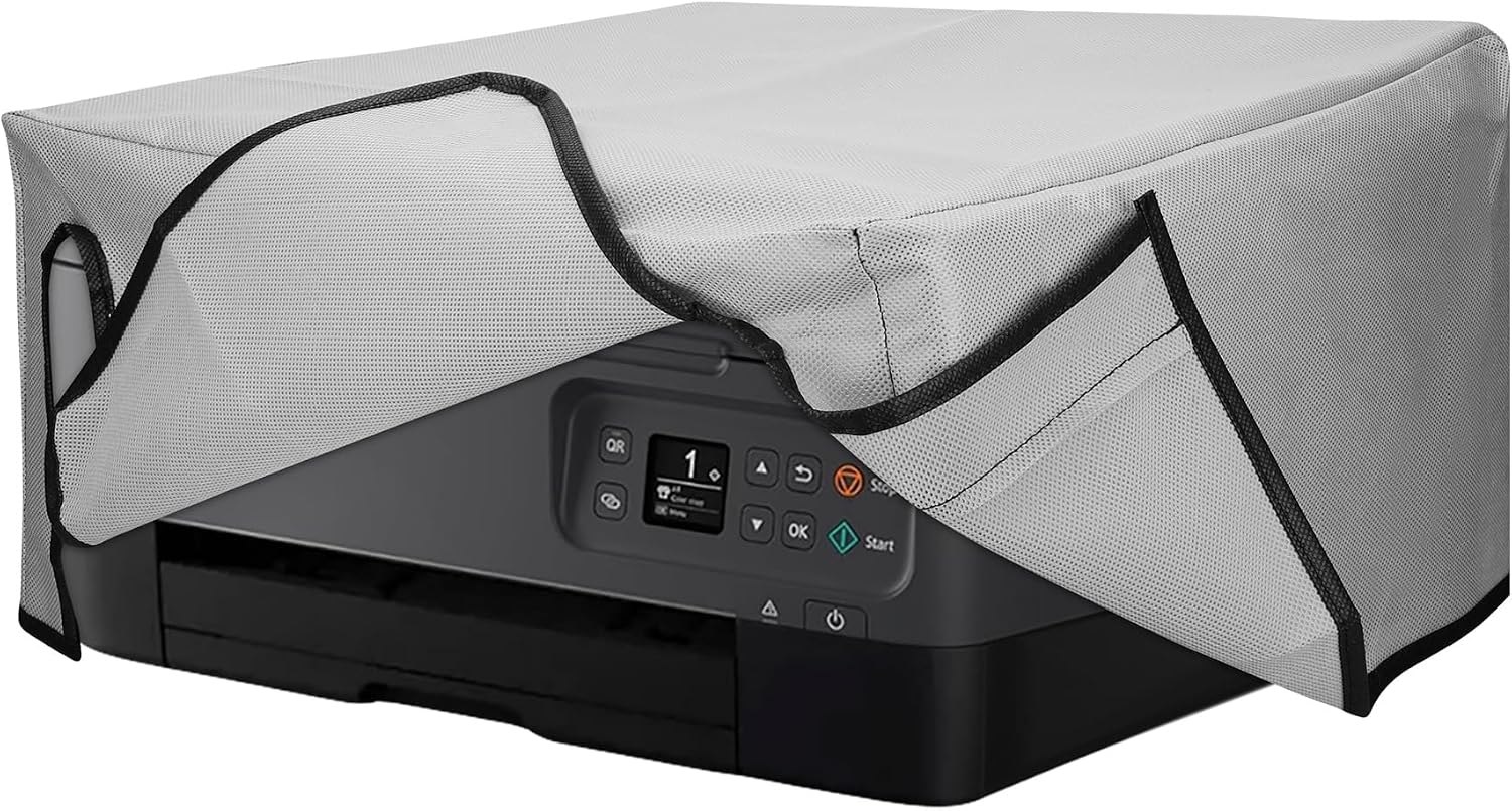 kwmobile Dust Cover Compatible with Canon PIXMA TS7450i - Printer Case - Fabric Protector Cover - Light Grey