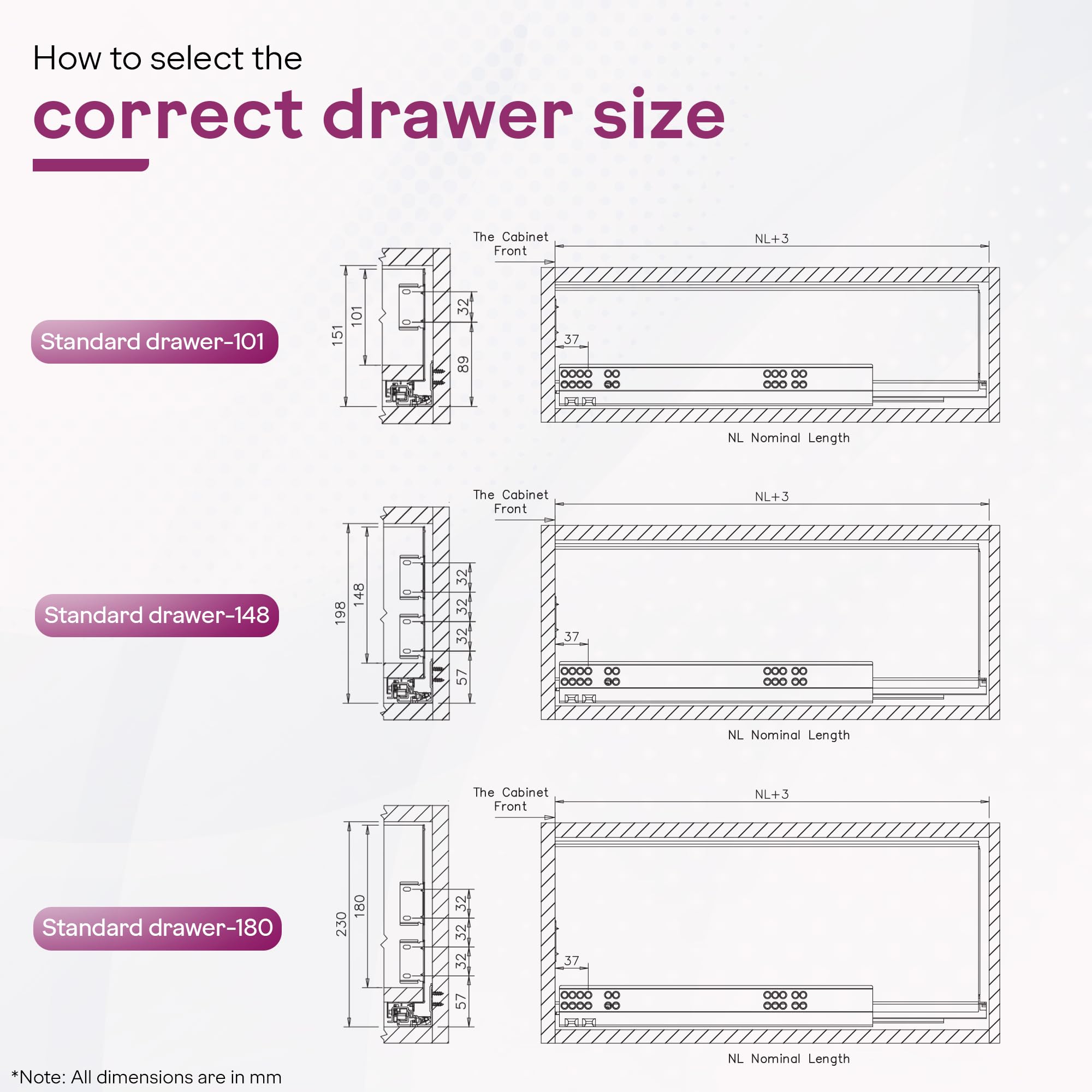 Godrej Slim Drawer Slides - Soft Close & 35kg Load -7 Godrej Slim Drawer Slides - Soft Close & 35kg Load -7