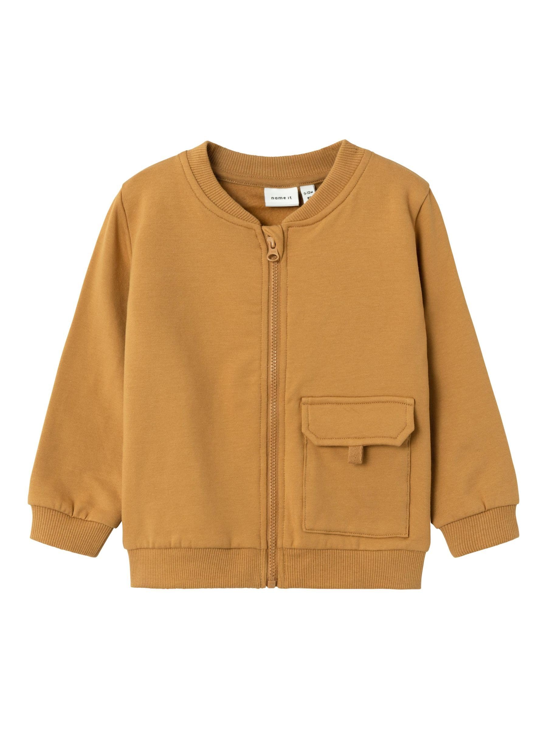 NAME IT Nbmsanus Ls Sweat Card Bru Veste de survêtement Bébé garçon