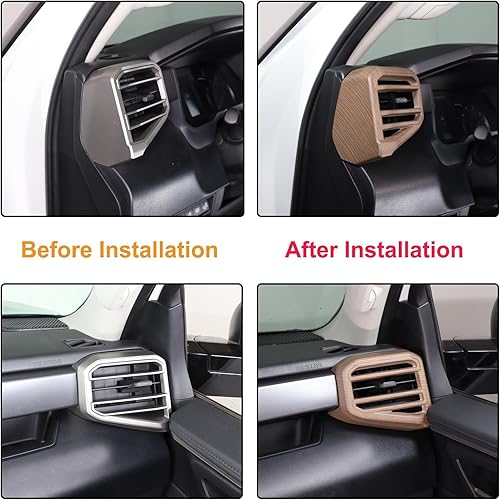 Vista 146 de Cubierta de salida de aire lateral para consola central de automóvil, compatible con Toyota Tundra 2022+ Sequoia 2023+ cubierta de panel de aire