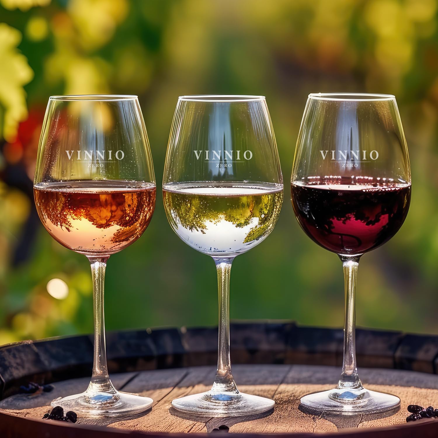 VINNIO - DEGUSTACIÓN de Vino sin alcohol 0,0 Premium Blanco, Tinto y Rosado | Caja de 6 botellas x 0,75 cl | SIN Azúcar - SIN Calorías | 0% alcohol con todo el sabor el vino tradicional.