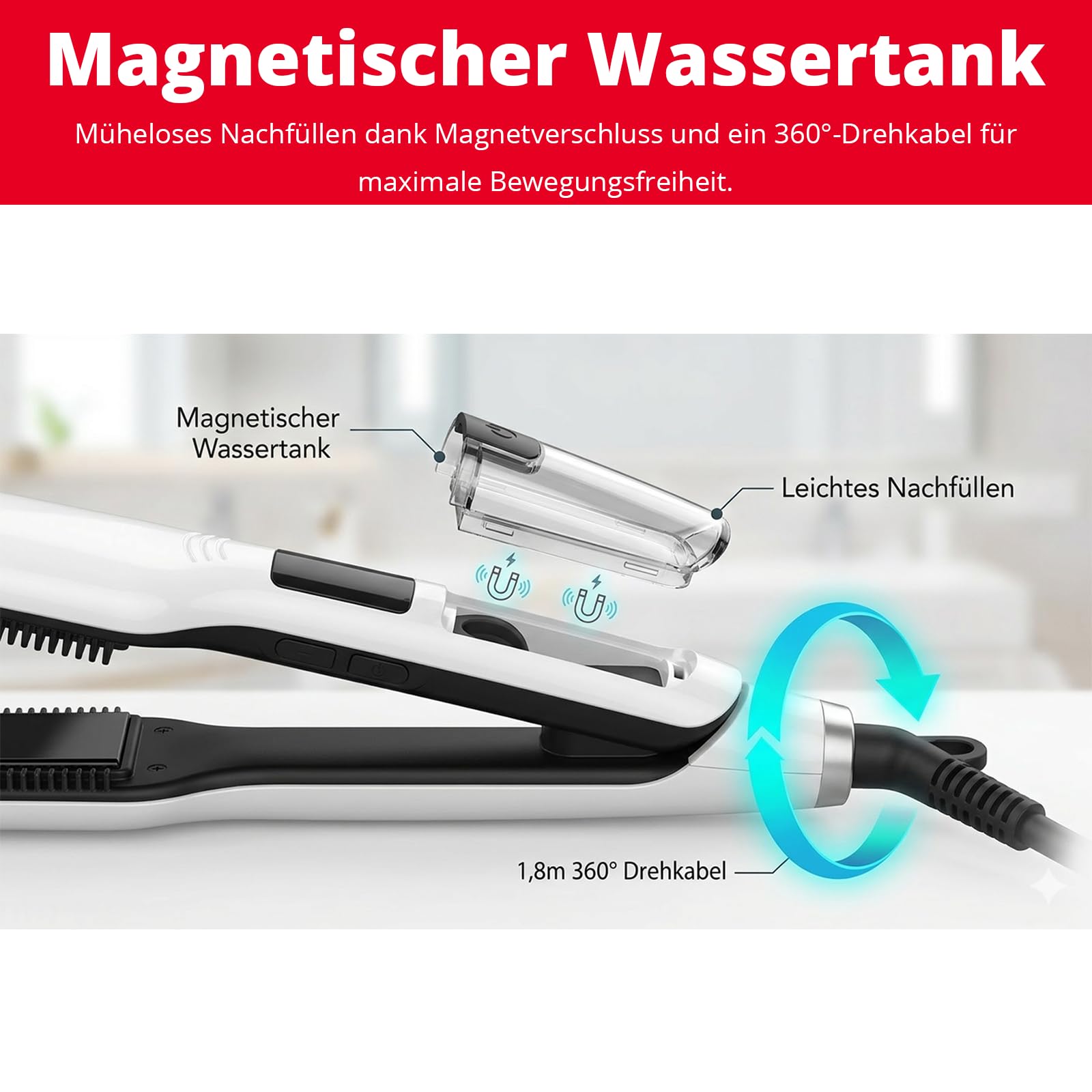 Trisa Steam Style Pro Dampfglätteisen Nano-Dampf Keramik 150-230°C Weiß