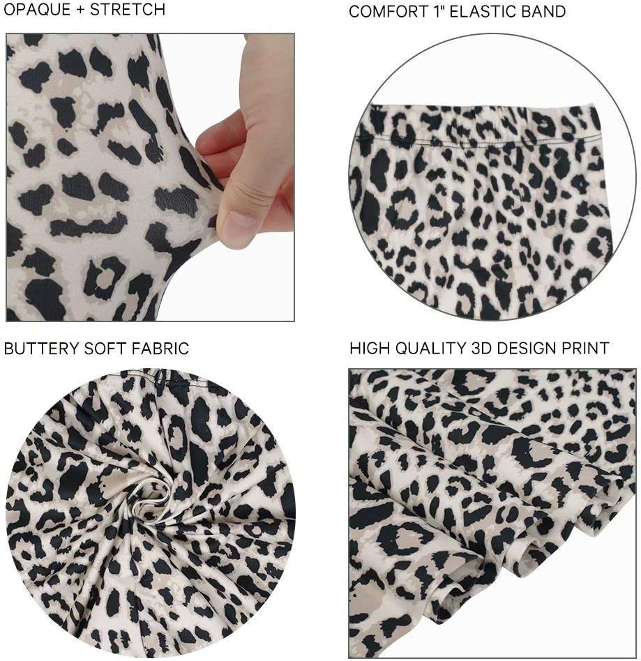 Women's Leopard Printed Leggings Animal Skin Brushed Buttery Soft Tights - Image 6