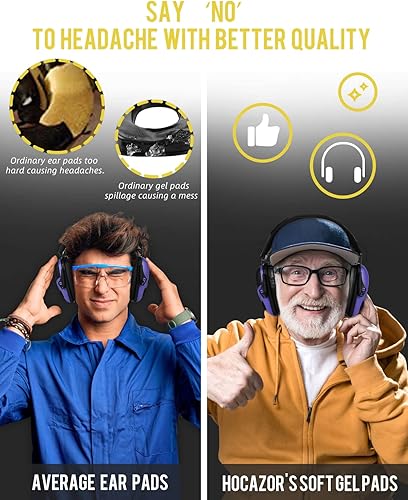 Miniatura 6 de Almohadillas de gel de repuesto G-1001 compatibles con Awesafe, orejeras Howard Leight, protección auditiva Gucho, Zohan EM054 Protector auditivo