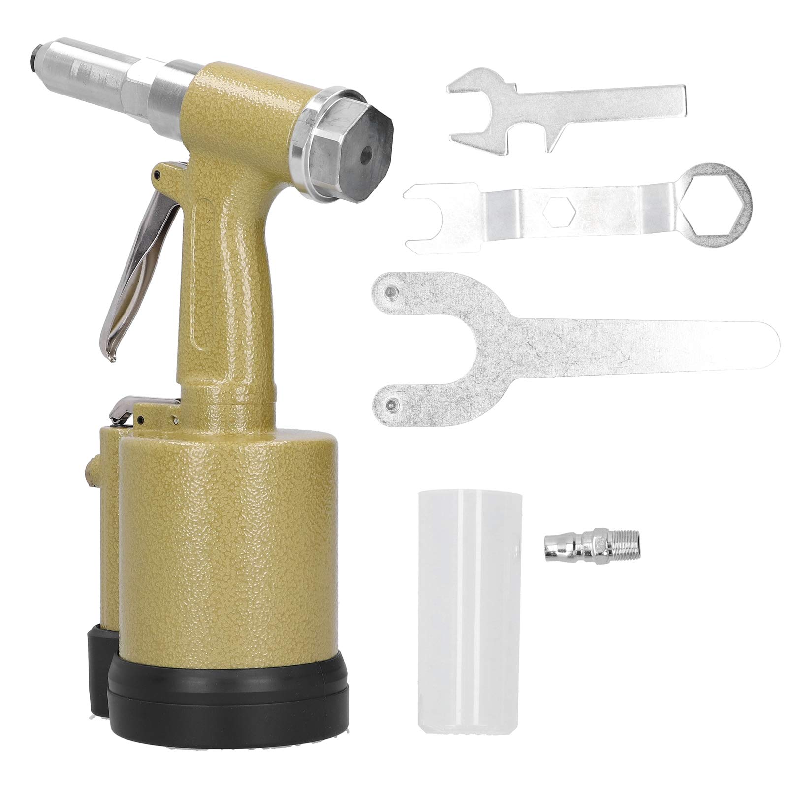Ejoyous Hydrauliczny Pneumatyczny Pistolet do Nitowania Nitownica Pneumatyczna z Aluminium Lotniczego z 3 ściągaczami Szczękowymi Skok 20 Mm 0,5 do 0,7 MPA Nitów Stalowych z Aluminium Warsztat (styl