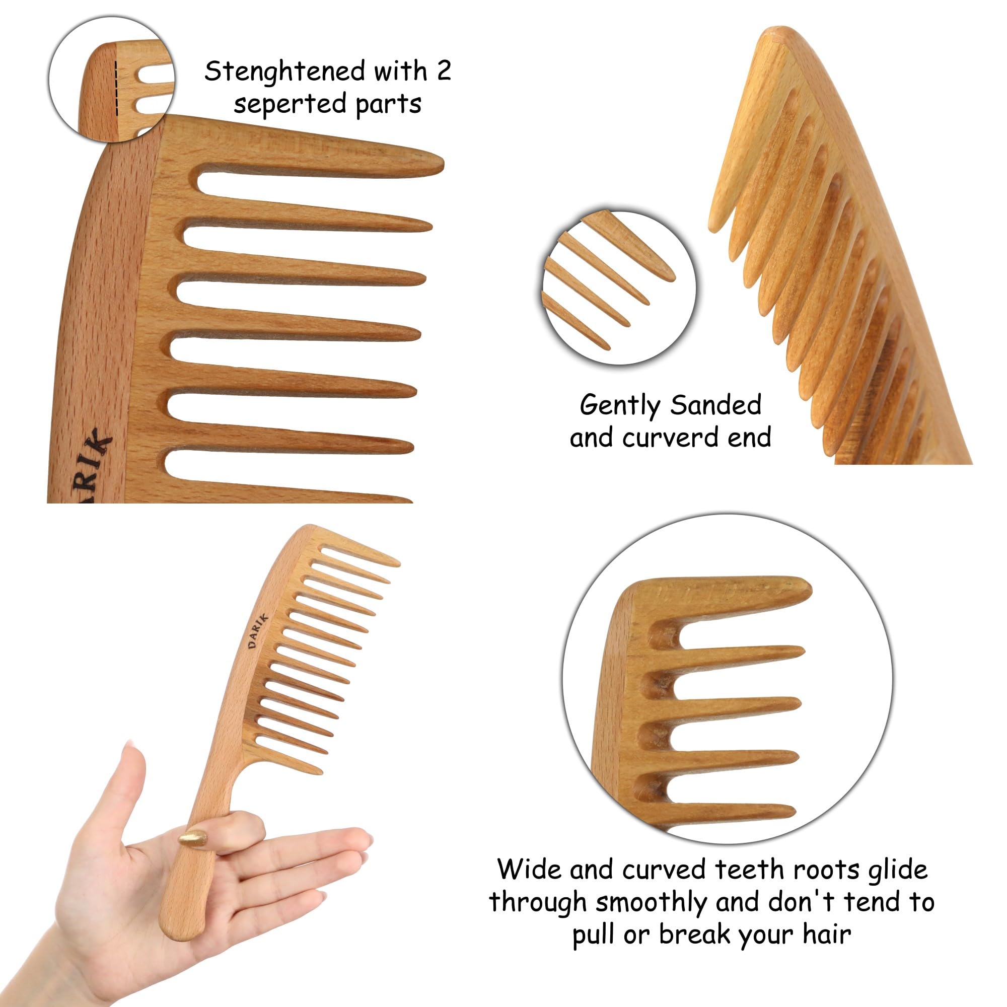Cepillo Ancho de Madera para Cabello drewniany grzebień z szerokimi zębami, naturalna szczotka do włosów, styl vintage, drewniany grzebień do delikatnej stylizacji, antystatyczny grzebień do włosów