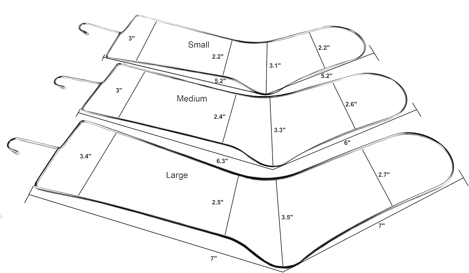 SILLY MONKEY Junior Kids Size Sock Blockers and Laundry Drying Hanger Rack Stainless Steel, Complete with 3 Pairs of Small Medium Large Sock Blockers for Fast Drying and Displaying Hand Knitted Socks