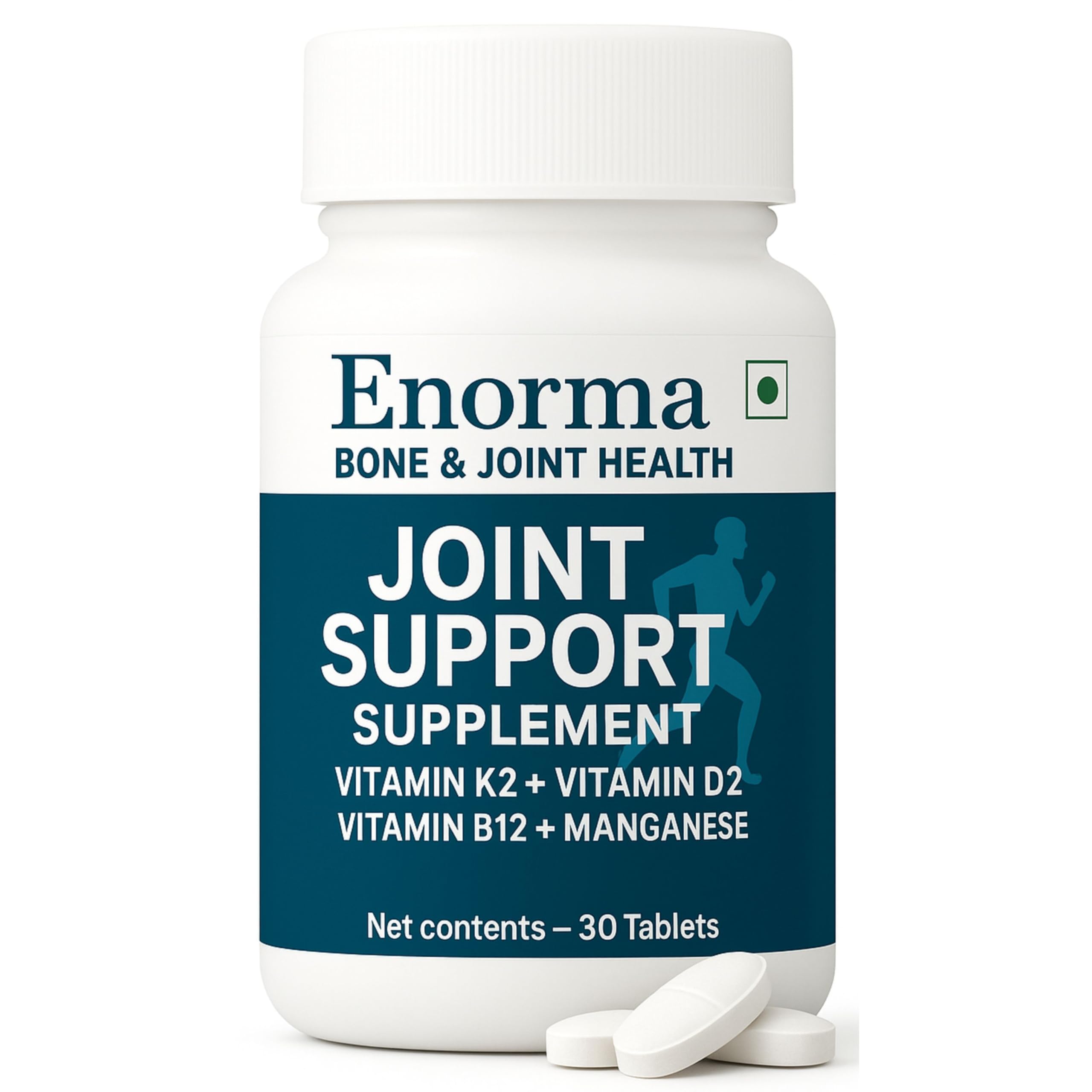 Joint Support & Helps Joint Pain | Glucosamine with Vitamin B12, K2 & D2 | Helps Knee Pain, Bone Strength & Cartilage Support | Helps Calcium Absorption | for Men & Women | 30 Tablets-image-2