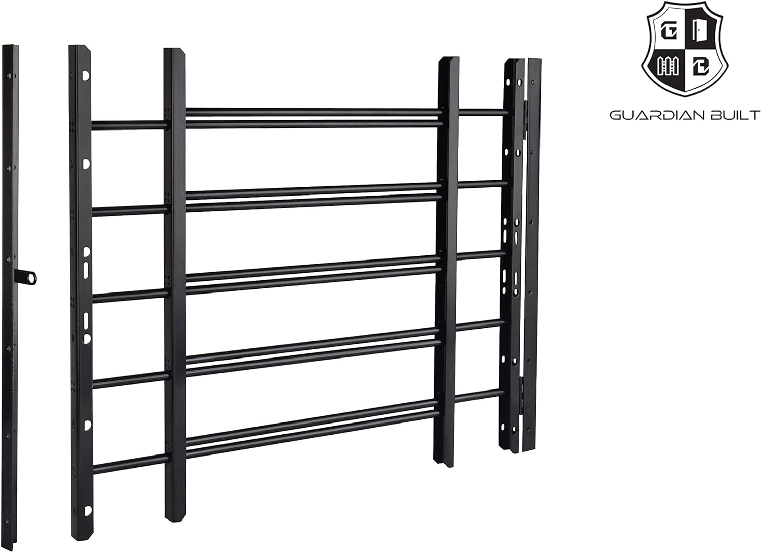 Hinged Window Bar Guard (5Bar, Black)