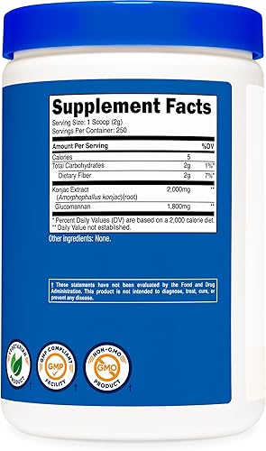 Miniatura 5 de Nutricost Glucomanano en polvo, 17.64oz