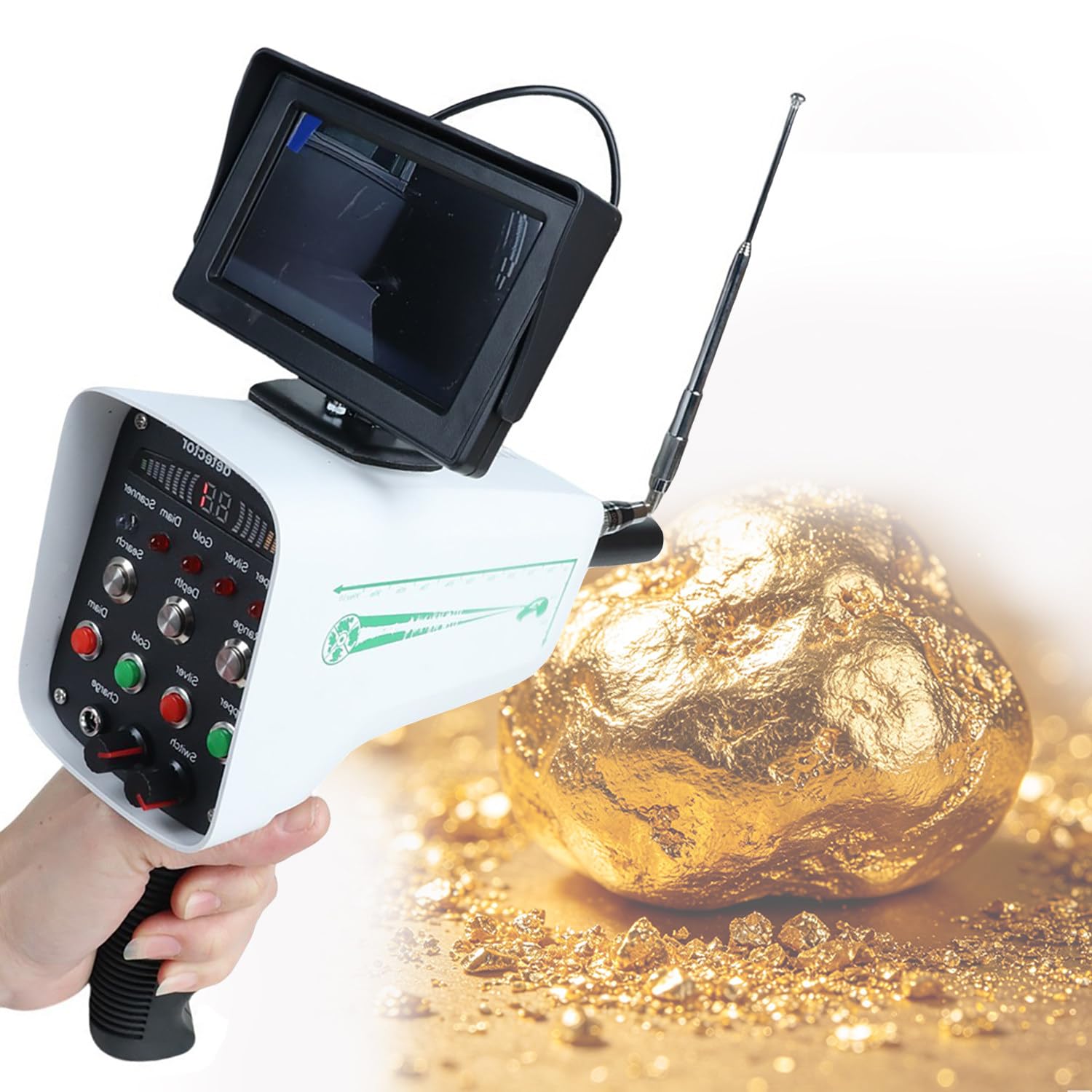Ymnogjie Multi-Functional Professional Metal Detector, 1000m Extended Scan Range & 30m Deep Underground Detection, for Detect Gold, Silver, Copper and Gemstones