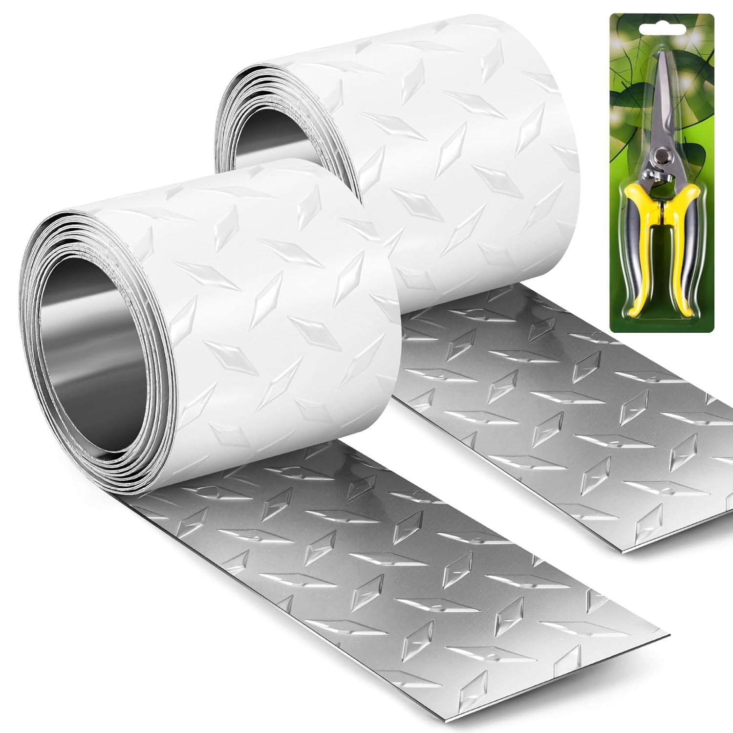 Gisafai 2 Packs Diamond Plate Sheet Metal Aluminum Heavy Duty Tread Non-Slip Diamond Plate for Truck, Trailer, Wall & Signage, 0.04" Thick(4" X 120",Black)