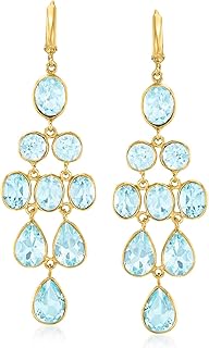 Ross-Simons 33.50 ct. t.w. Sky Blue Topaz Chandelier Earrings in 18kt Gold Over Sterling