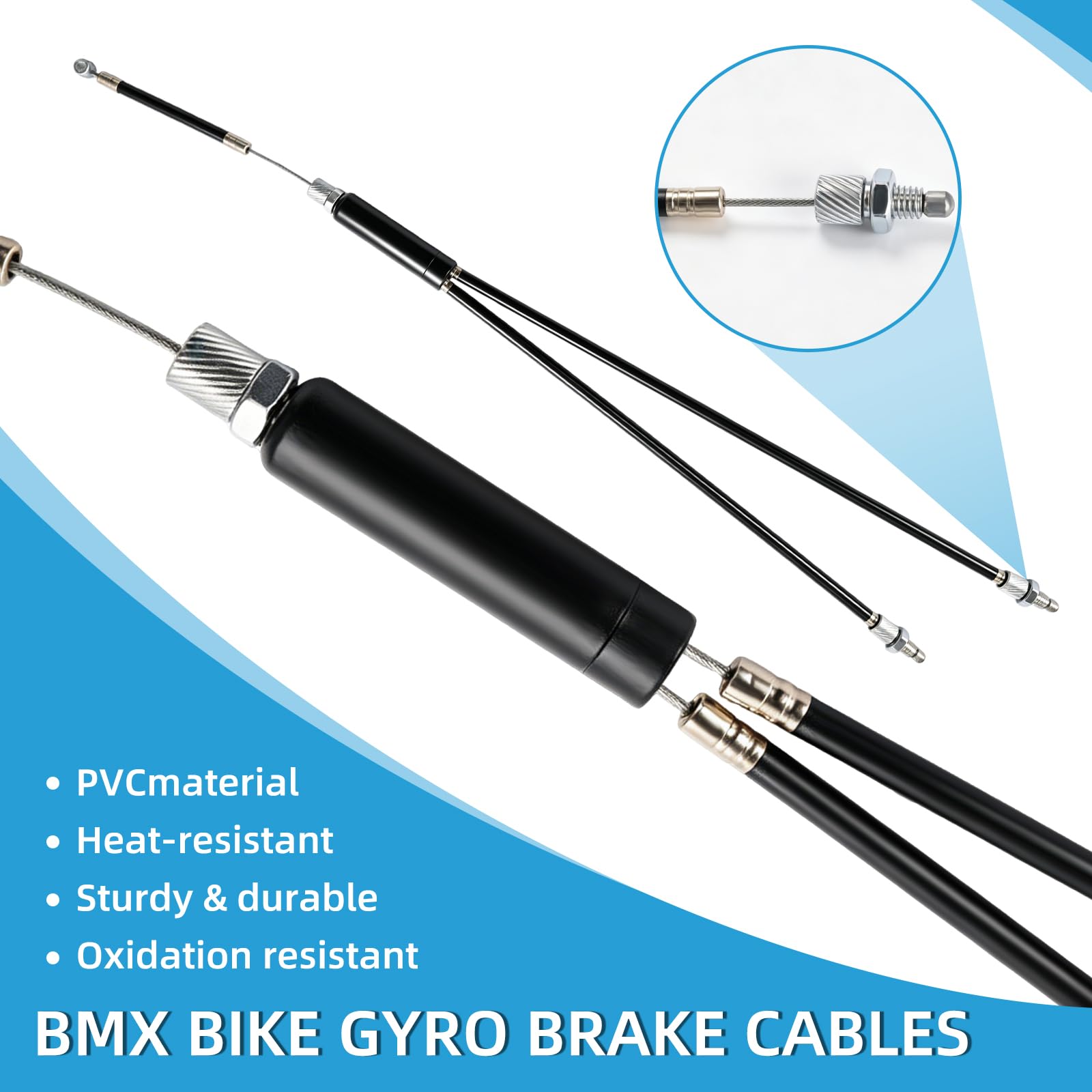 Kit de cable de freno delantero y trasero para bicicleta BMX Gyro con rotor para bicicleta de 20 pulgadas
