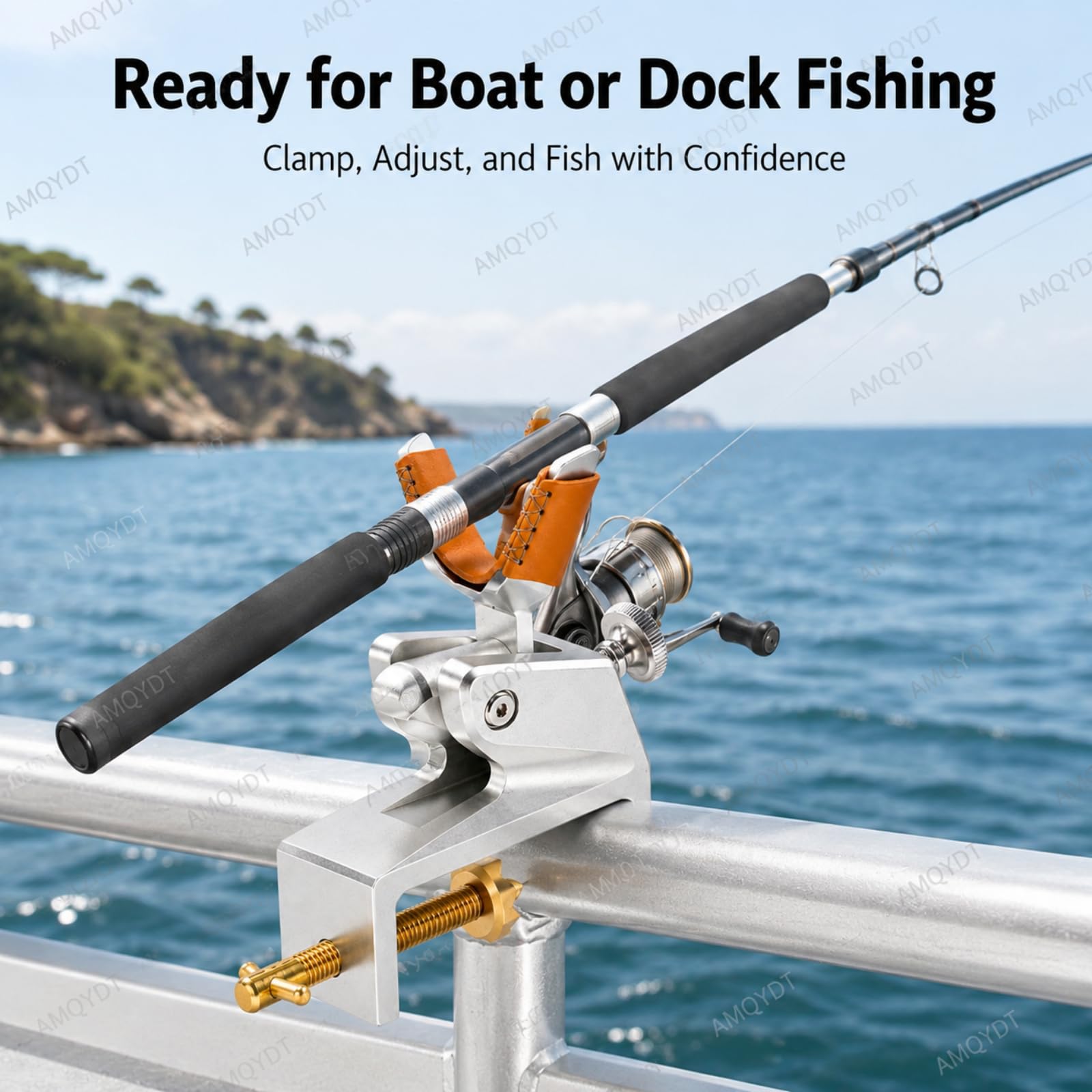 Soporte para Cañas De Pescar De Aleación De Aluminio con Abrazadera, Soporte Multiusos para Pesca En Puente con ángulo Ajustable A Mano para Pesca En Muelle