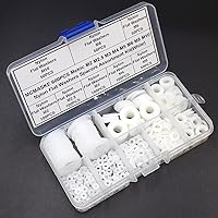 Vista 4 de 600 piezas métricas M2 M2.5 M3 M4 M5 M6 M8 M10 arandelas planas de nailon espaciadores arandelas de plástico Kit surtido (blanco)