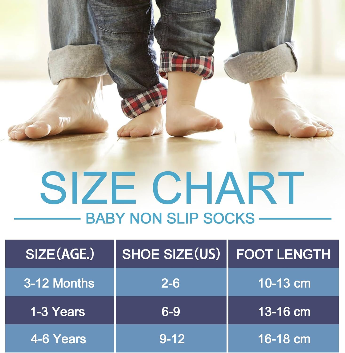 SDBING Baby Boys Girls Grips Socks Infant Toddlers Kids Non Slip Warm Thick Cotton Ankle Crew Socks with Grippers - Image 6