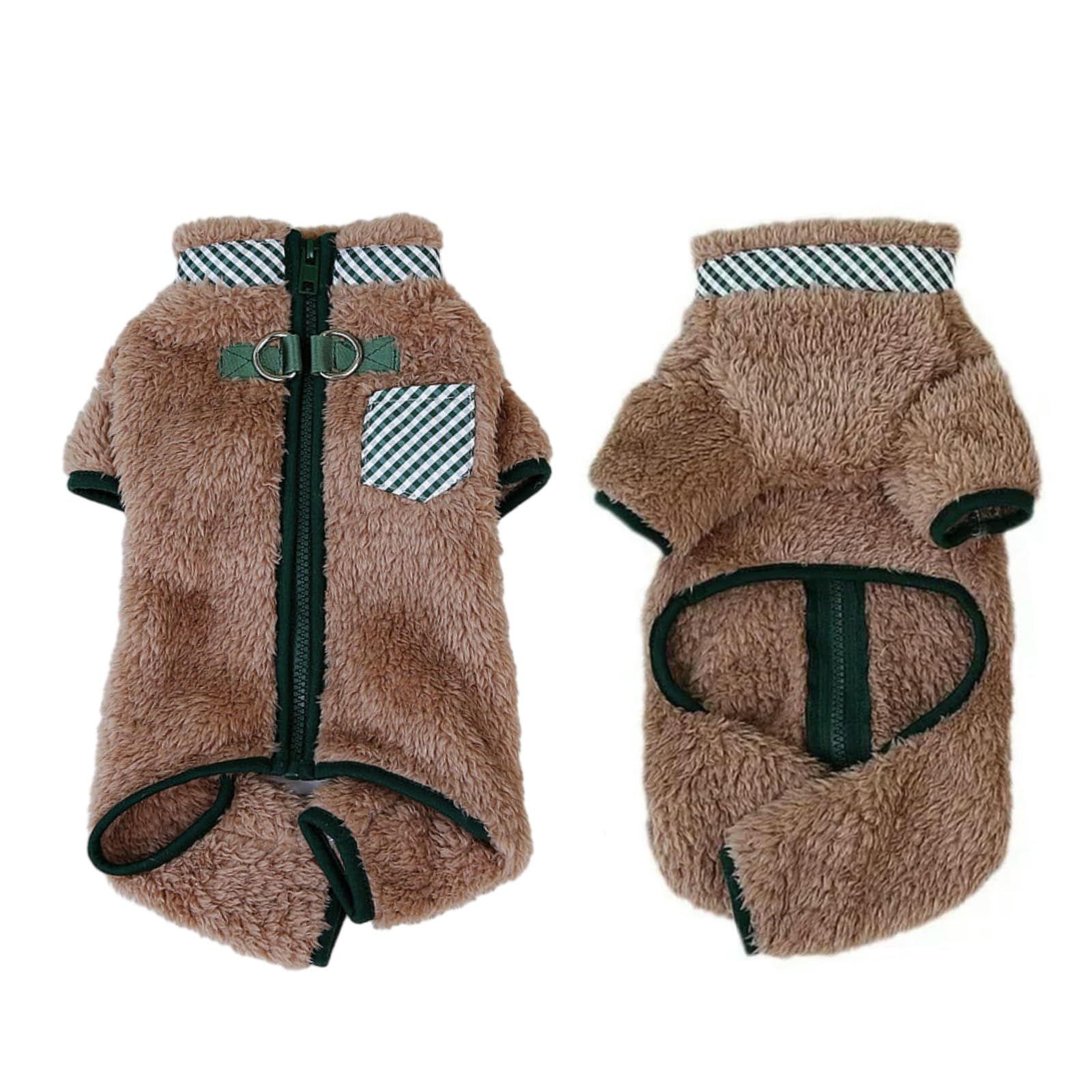 UOSIA Warm Dog Snow Coat - Full Body Winter Pajamas Puppy Soft Thermal Bodysuit With Legs And Harness For Small Medium Dogs