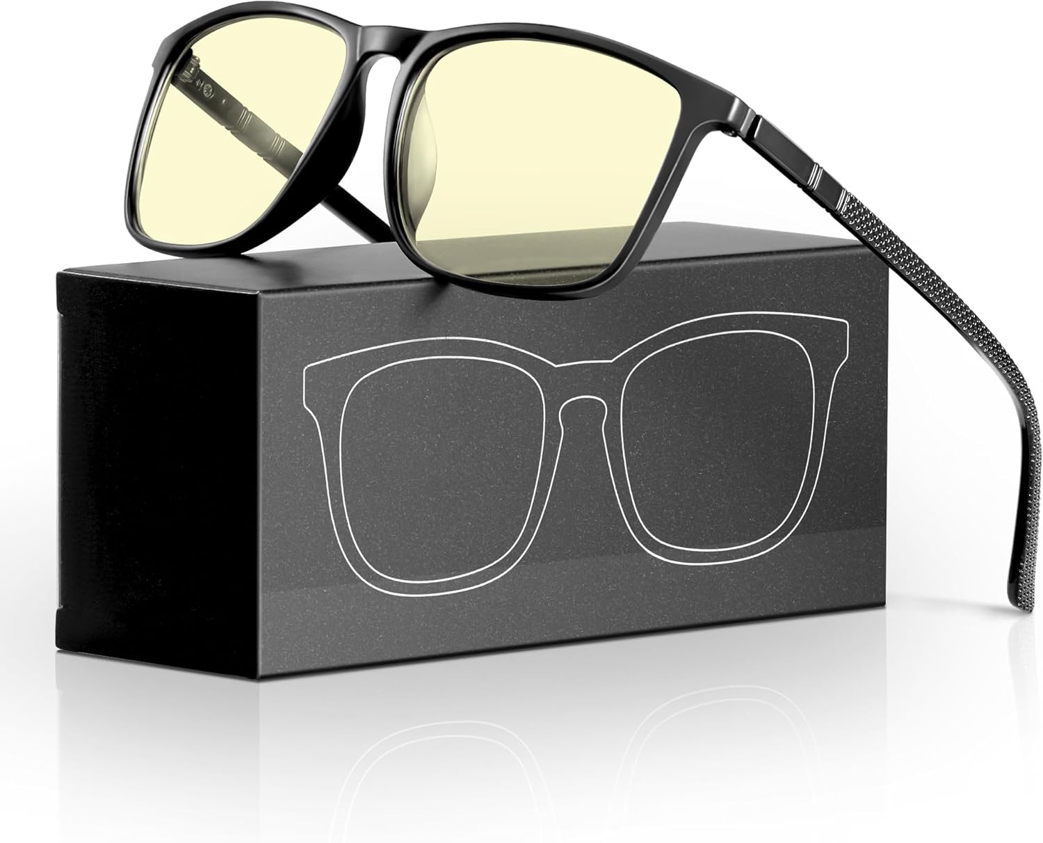 YDAOWKN Blue Light Blocking Glasses for Men – Anti Eyestrain Computer Glasses for Gaming & Office, Lightweight Square Frame, UV400 Protection, Stylish Eyewear for Work and Daily Use